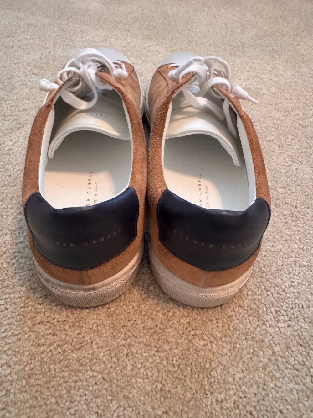 Oliver Cabell Low 1 Sneakers EU 44 US 11 Cognac Suede White Leather - Picture 4 of 5